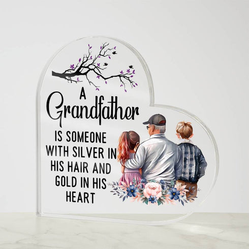 Silver Hair, Gold Heart - Heart Plaque(No Base)